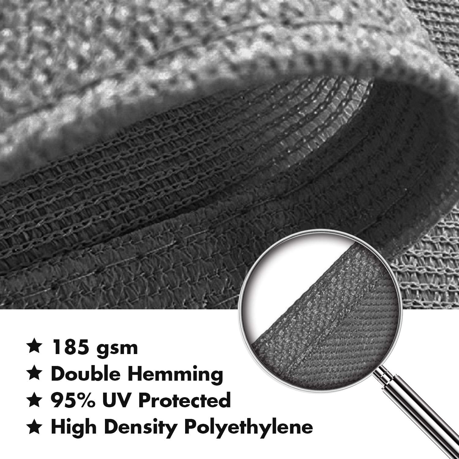 KANAGAWA Sun Shade Sail 12'x16' Dark Gray Rectangle UV Block Canopy Awning Shelter Fabric Cloth Screen for Outdoor Patio Garden Backyard Activities