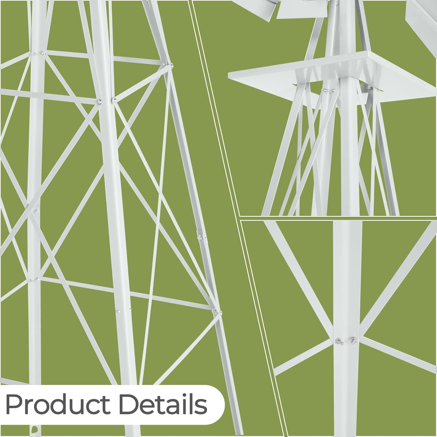 Outvita 8FT Ornamental Windmill for Yard, Heavy Duty Durable Metal Weather Vane Garden Decoration Weather Resistant for Garden, Farm, Seaside