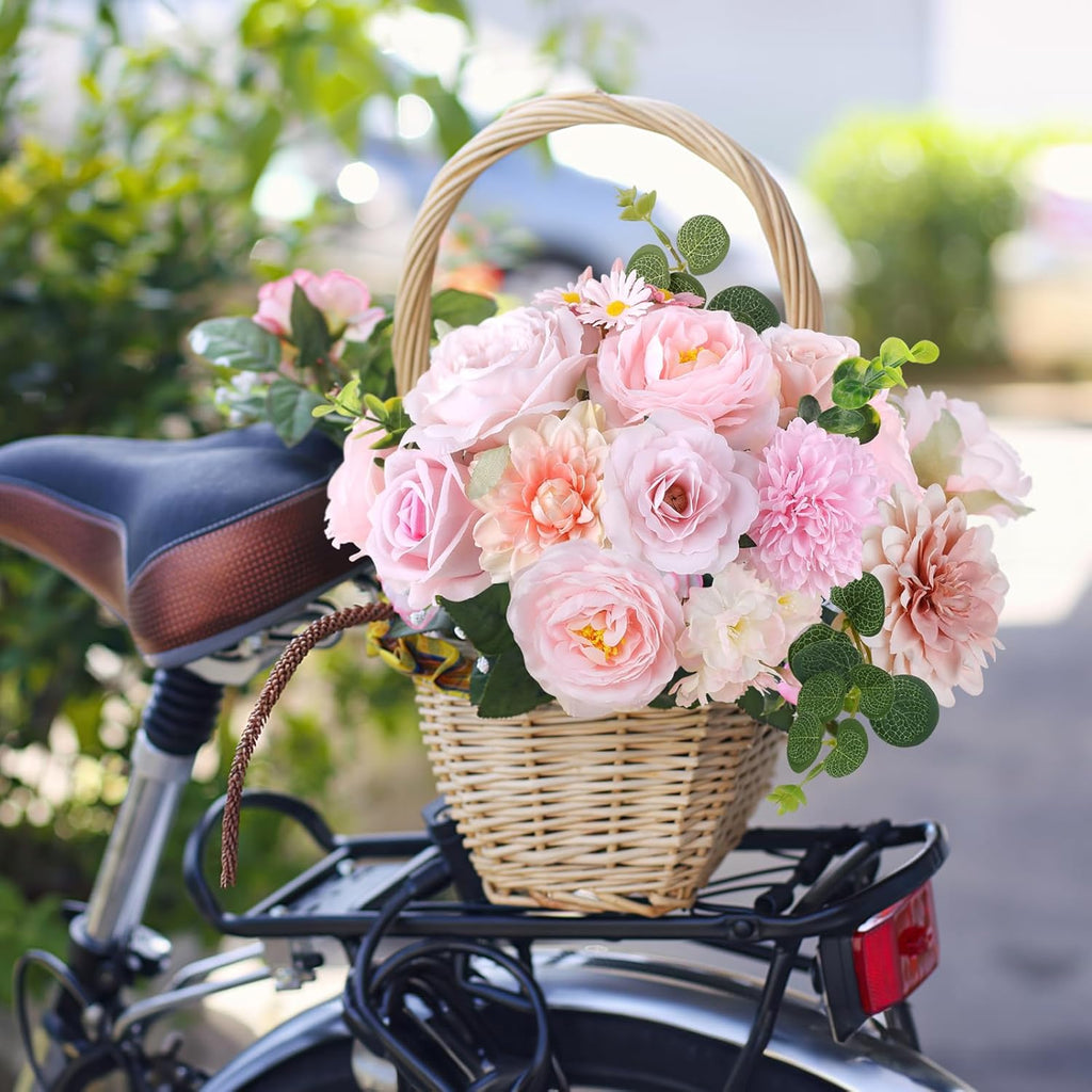 AGIRL Rose Artificial Flowers Combo Fake Flowers Rose Silk Flowers with Stems for DIY Wedding Bouquets Centerpieces Arrangements Table Decor Bridal Baby Shower Party Home Fall Decor(Nude Pink)