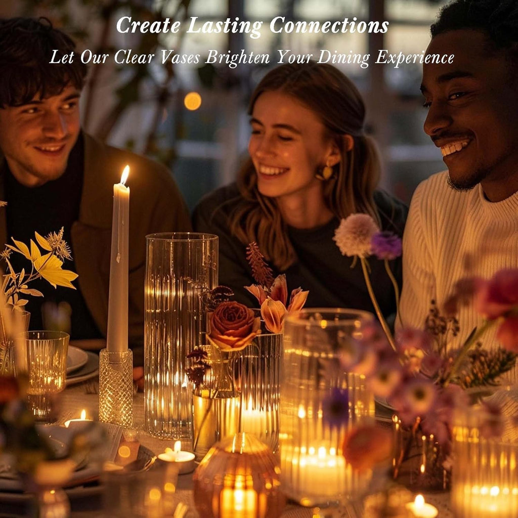 12pcs Glass Vase Cylinder Vases for Centerpieces Small Flower Glass Vases Bud Vases Home Decor Centerpiece Table Flower Vase Decorations for Office Beautification＆Holiday 6 Inch Tall