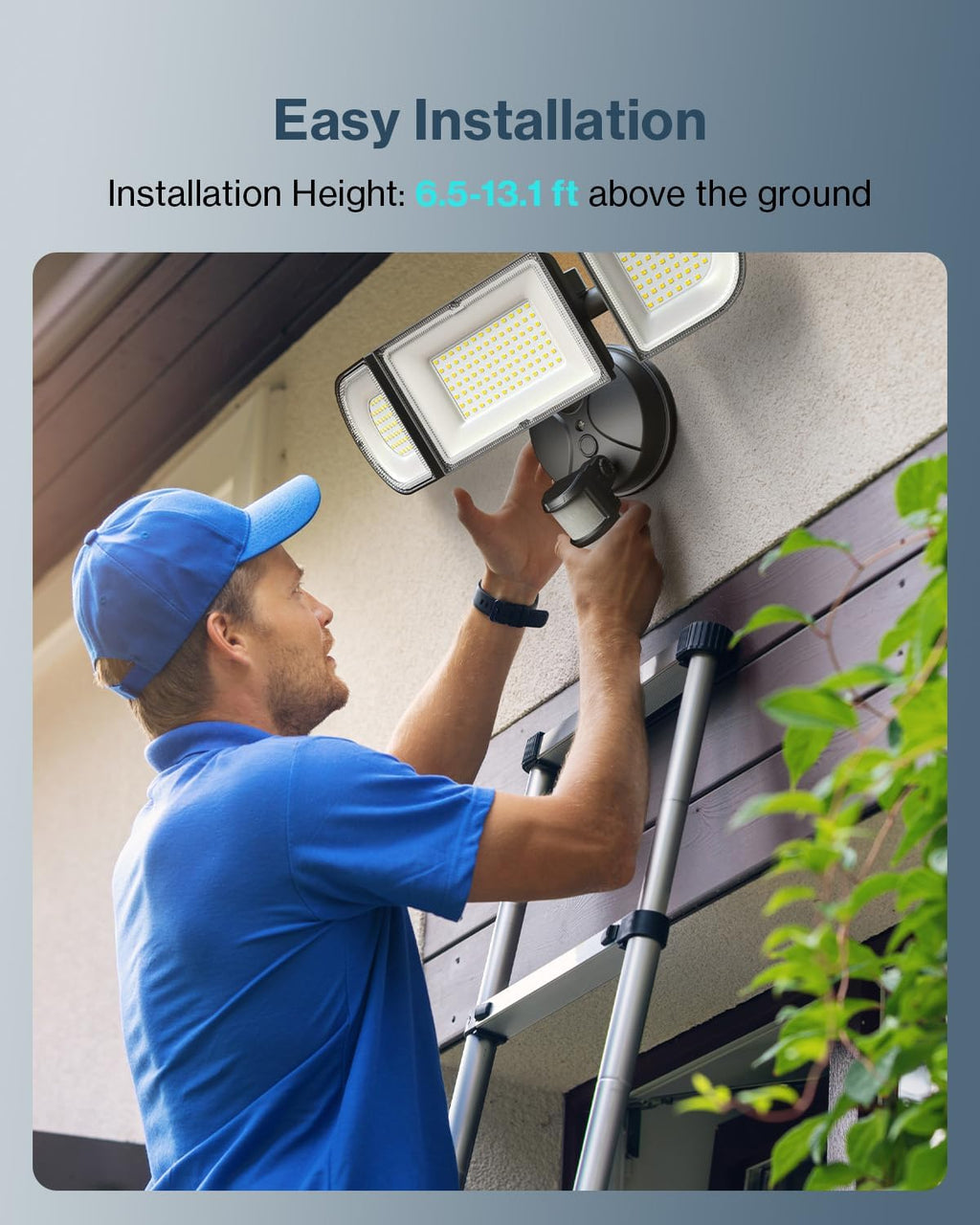 Olafus 180W Motion Sensor Outdoor Lights, 18000lm Dusk to Dawn LED Flood Lights Outdoor Wired, 6500K Daylight Motion Lights for Outside, IP65 Waterproof Exterior Security Light, Black