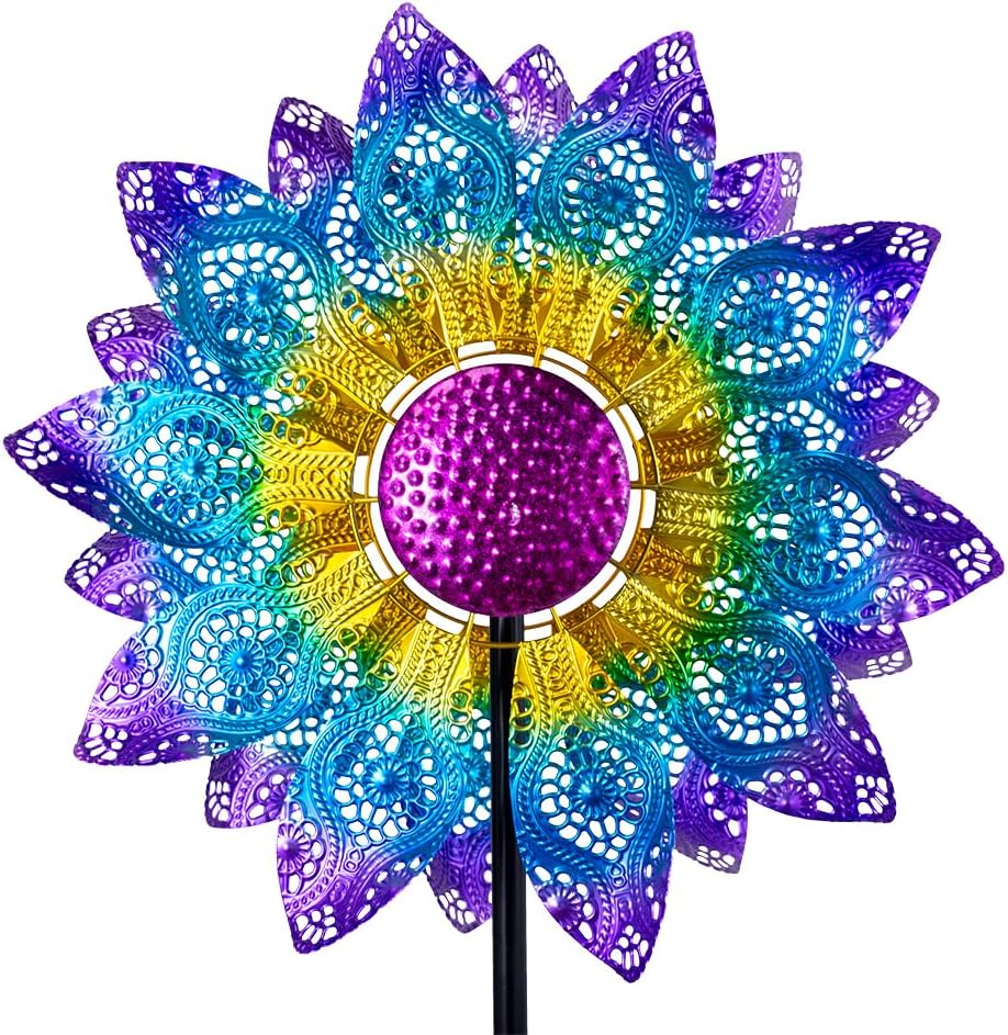 Large Wind Spinners Outdoor,Wind Spinner for Yard Metal Wind Sculptures & Spinners 82.8 Inch Windmill Kinetic Yard Art for Patio,Lawn & Garden Decor
