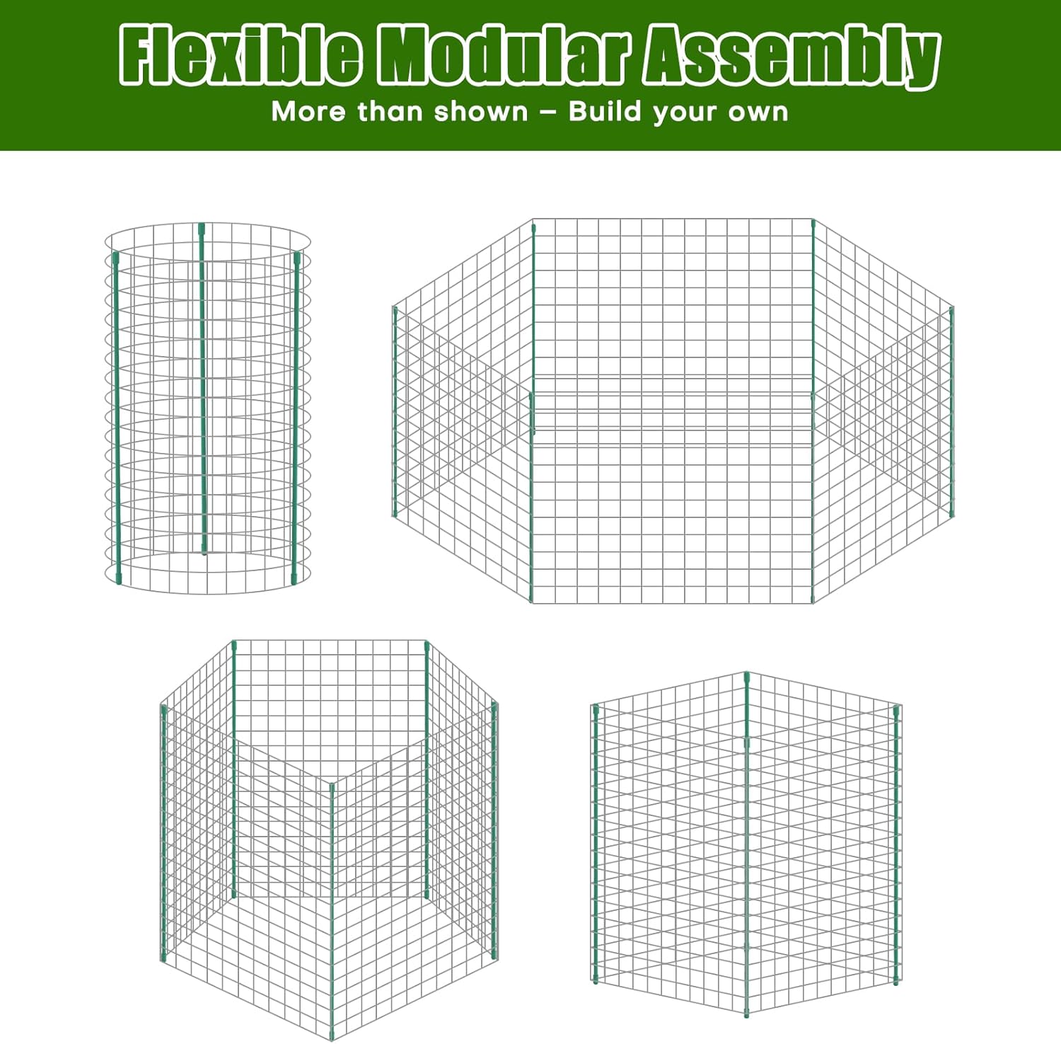 10-Set 12” x 16” Plant Protectors from Animals, Hot-Dip Galvanized Metal Mesh Plant Cages, Dual-Secure with U-Stakes & Supports, Animal Barrier to Keep Rabbits & Chickens Out of The Garden