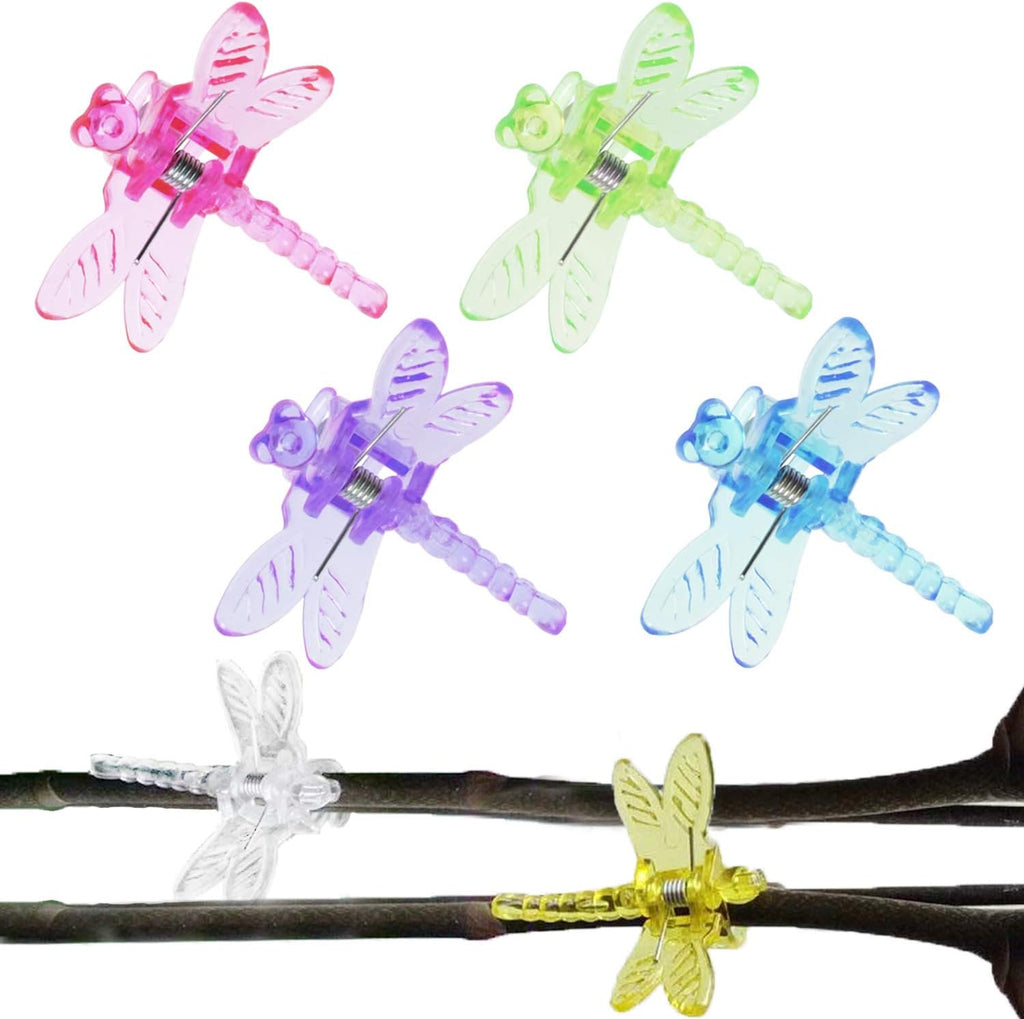 BEADNOVA Orchid Clips 30Pcs Dragonfly Plant Clips Orchid Support Clips Vine Clips Plant Clips for Support Flower Orchid Vine (Mix Color, 30PCS)