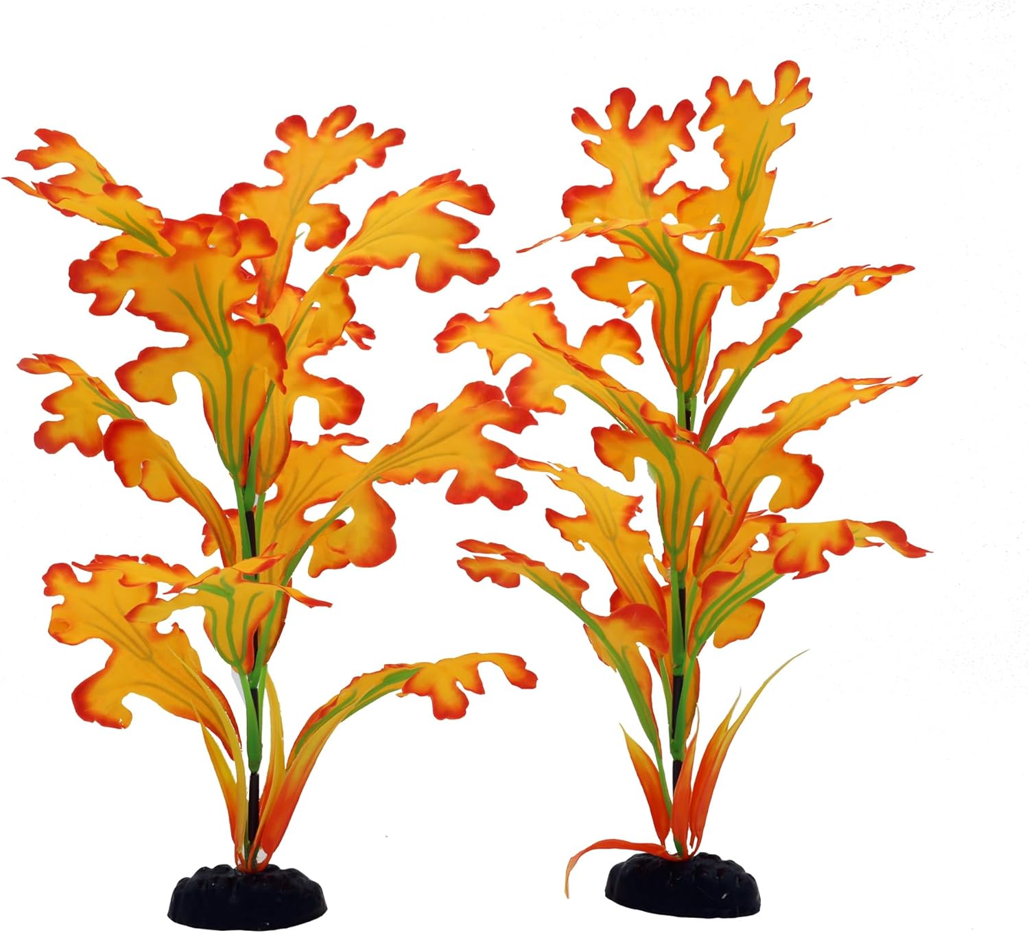 2-Pack 12 Inch Aquarium Silk Aquarium Plants, Artificial Plastic Plant for Small Tank, Goldfish, Fish Hides (Yellow, 12 Inch)