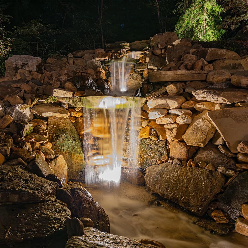 VOLT 12V Brass 3-in-1 IP68 Underwater Light (Bronze) & Adjustable 5W 2700K Warm White MR16 LED Bulb for Low Voltage Outdoor Lighting