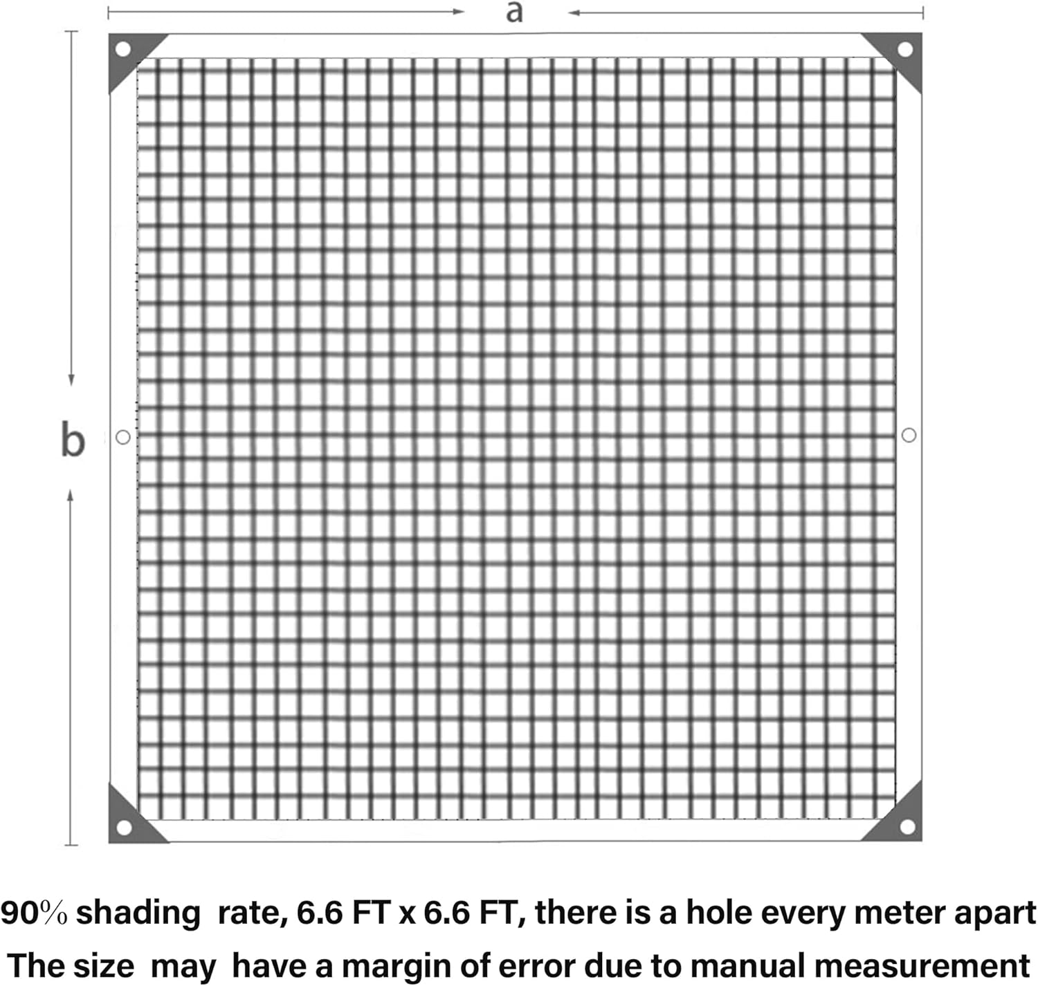 winemana 90% Shade Cloth, Dog Kennel Shade Cover, 6.6 x 6.6 FT Sturdy Durable Sunblock Shade Mesh Tarp with Grommets for Patio Plants Greenhouse Chicken Coop Porch