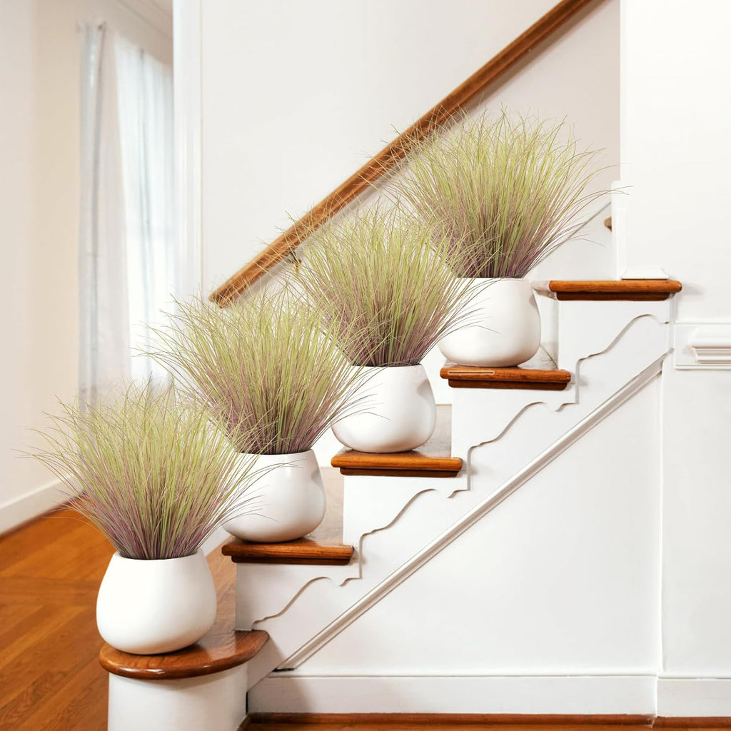 100Pcs Artificial Grass Plants, Faux Shrubs Wheat Grass, Artificial Tall Grasses Fake Plants for Outdoor Decor,Artificial Greenery Stems Weed for Room Indoor Home Decor（Light Purple）