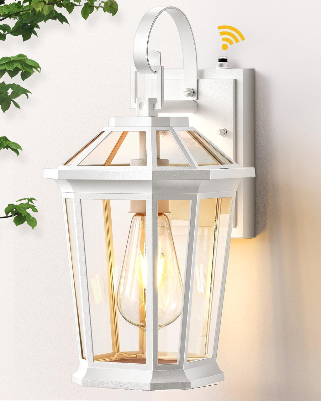 VIANIS Outdoor Porch Lights - Dusk to Dawn Exterior Wall Lights, 100% Anti-Rust Aluminum Waterproof, White Sconce Lanterns for Garage