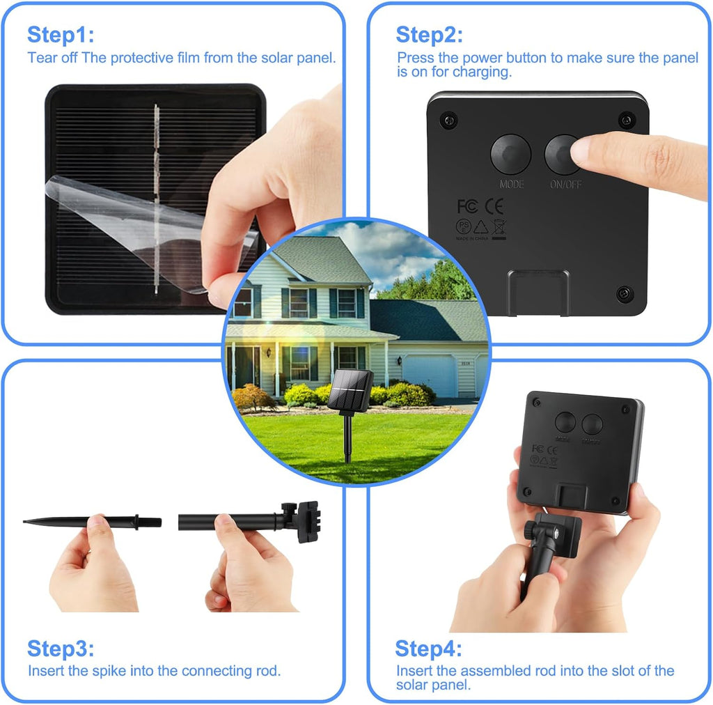 Brightever Outdoor String Lights Solar Powered, 2-Pack Total 80FT 200LED Solar Fairy Lights for Outside Waterproof with 8 Lighting Modes, Solar Twinkle Lights Outdoor for Garden (Daylight White)