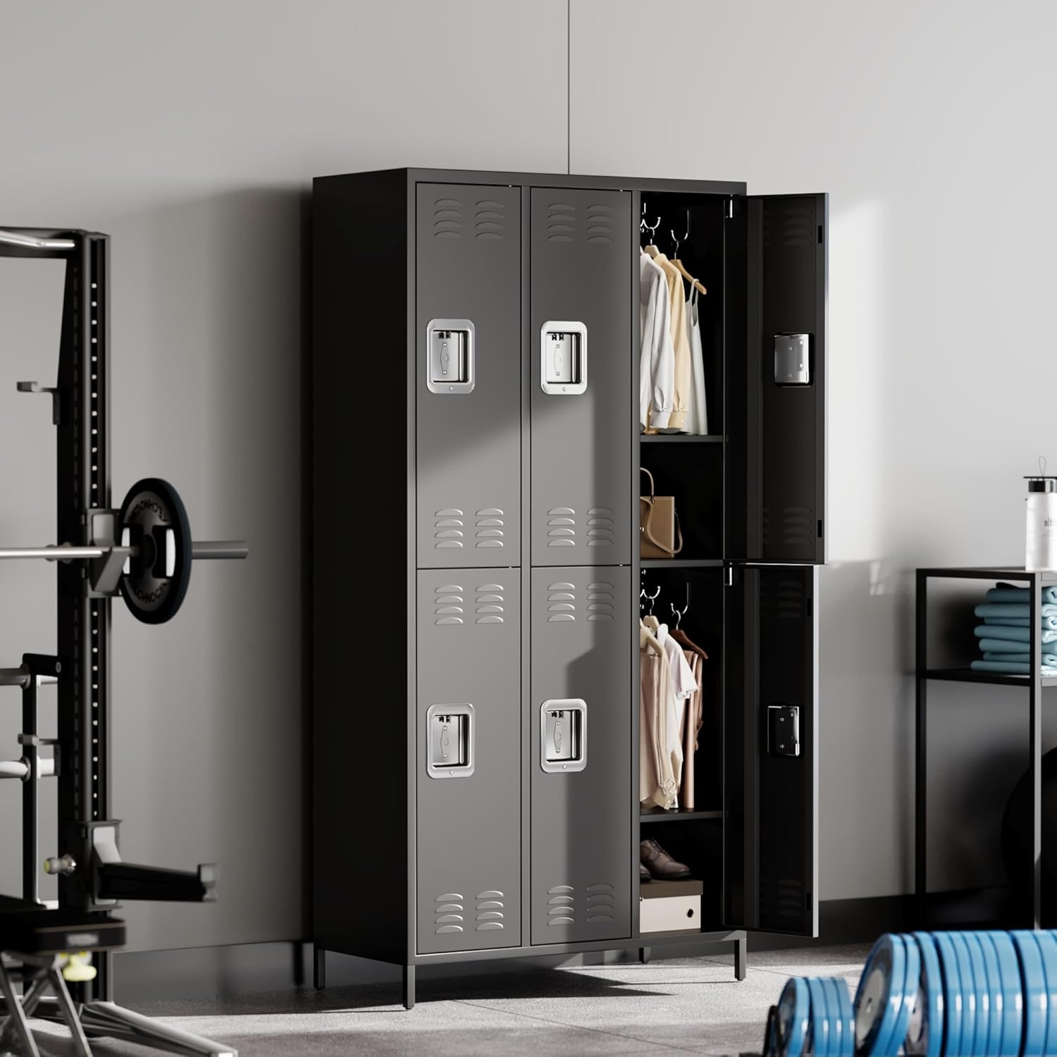 GAOMON Metal Lockers, 6-Door Metal Storage Cabinets Locker, Secure Storage Solution, Perfect for Offices, Gyms, Schools & Homes, Organizes Personal and Work Belongings Easily