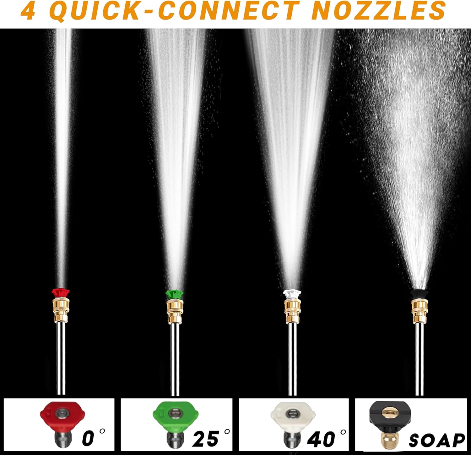 3500PSI Gas Pressure Washer, 2.3GPM Gas Powered High Pressure Washer with 209CC Engine, 4 Adjustable Nozzles, 25 ft High Pressure Hose for Cleaning Walls, Terraces, Vehicles, Gardens (Orange)