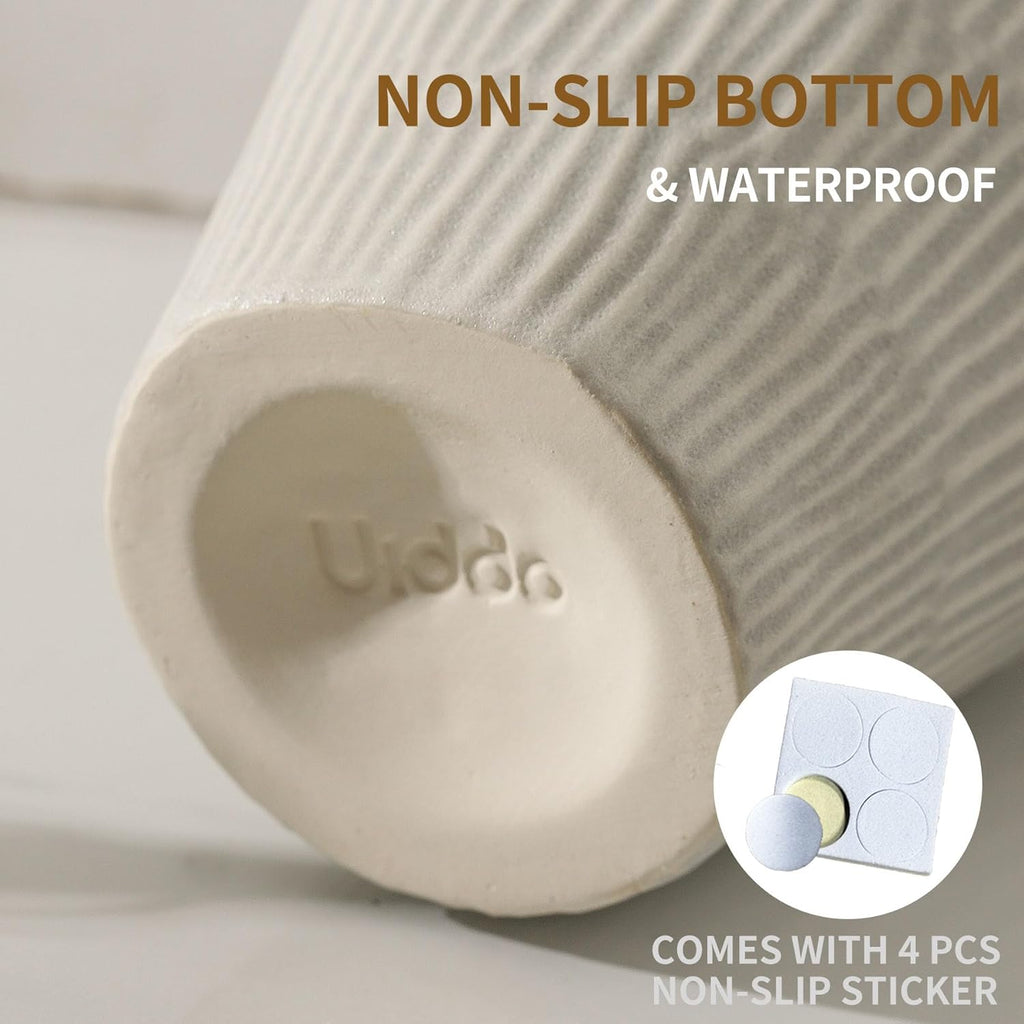 Ceramic Vase for Home Decor,7.8 Inch Flower Vase，Decorative Grey Vases for Pampas Grass，Modern Art Texture for Home Entryway Living Room Dining Table Farmhouse Office Decor-Grey.