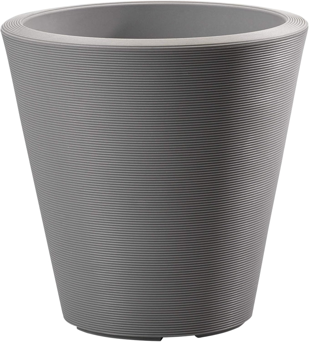Crescent Garden Madison Planter– Weather-Resistant, Double Walled Indoor/Outdoor Plant Pot with Drain Hole – Large Plastic Plant Pot, 26" W (Slate)