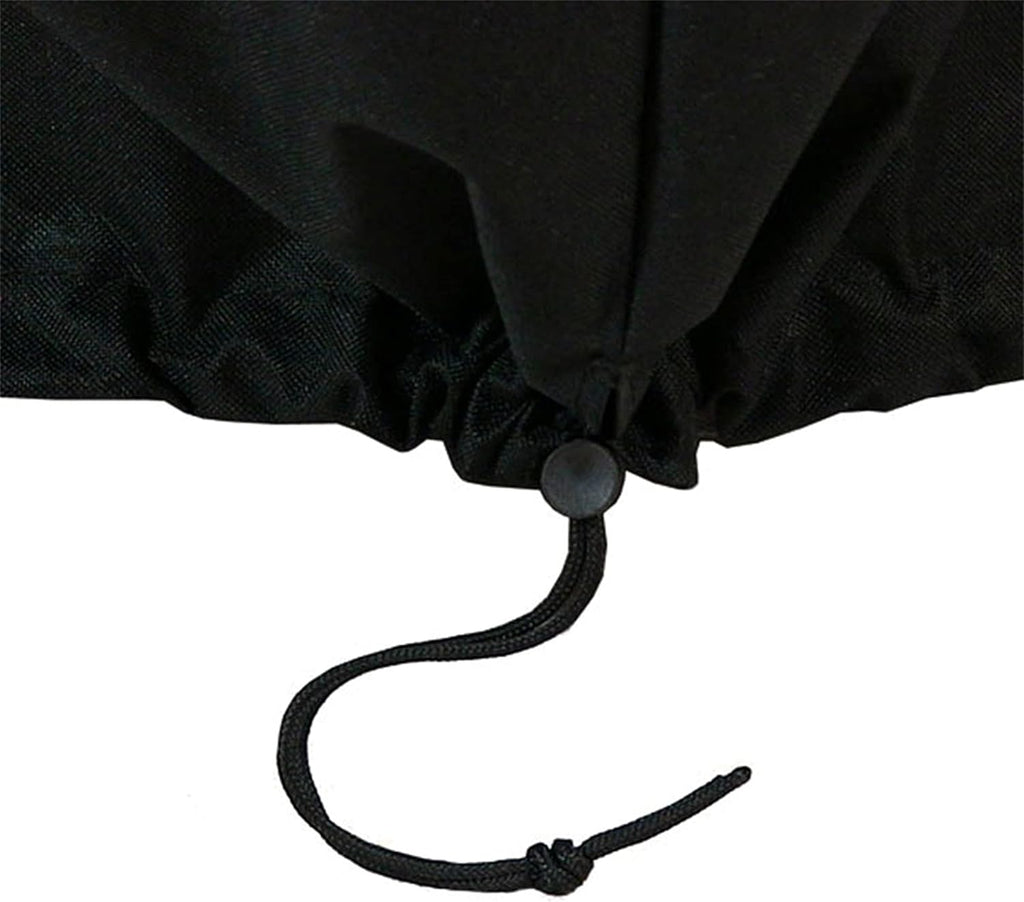 Sunnydaze Round Outdoor Fire Pit Cover - Heavy-Duty 300D Polyester and PVC with Drawstring Closure - Black - 48-Inch