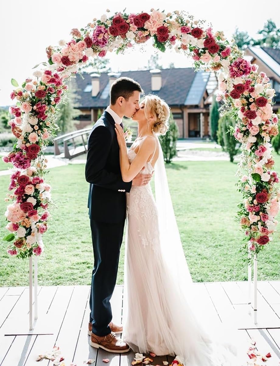 N&T NIETING Artificial Flowers, 25Pcs Fake Flowers Roses Perfect DIY Wedding Bouquets Centerpieces Bridal Shower Party Valentine's Day Home Flower Arrangement Decorations, Dark Red