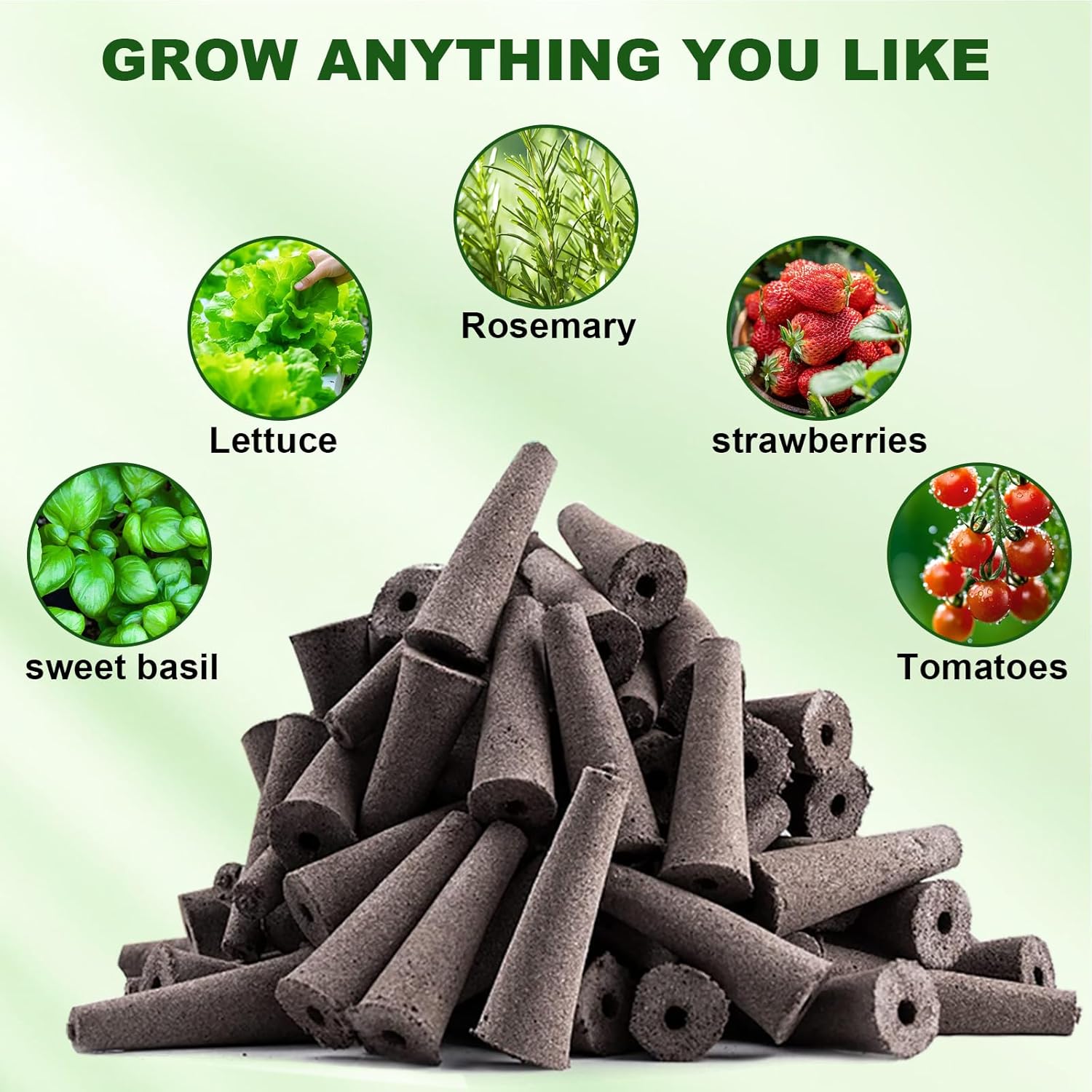 109 Pack Hydroponic Pods Supplies for Aerogarden Pods, Grow Sponges for Hydroponics, Seed Pods Kit with 48 Grow Sponges, 48 Pod Labels,12 Plant Labels, 1 Tweezer for Hydroponic Indoor Garden System