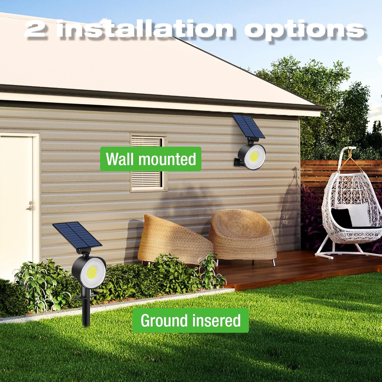 nipify 8 Pack Solar Spot Lights Outdoor Waterproof with 3 Modes, Solar Spotlight Light for Outside Yard Landscape Lighting Pathway Lights Wall,Warm White