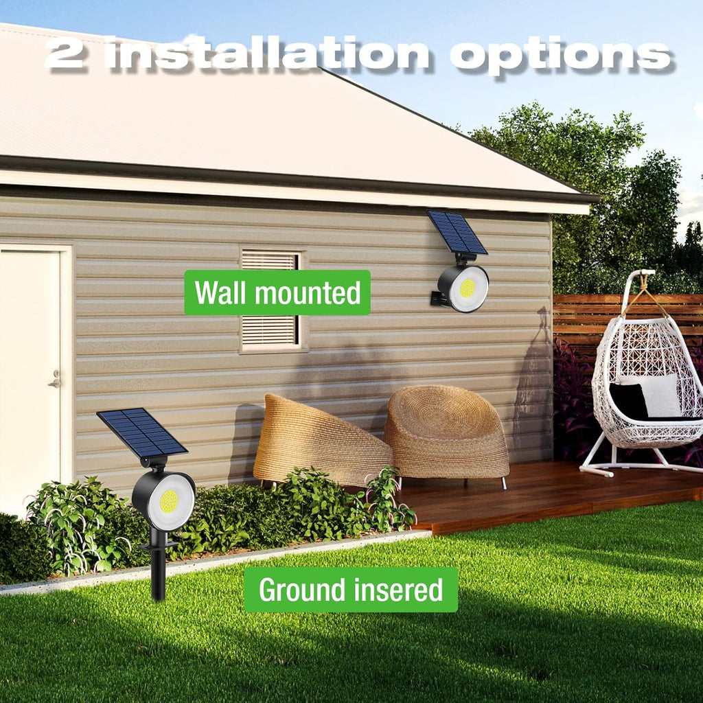 nipify 4 Pack Solar Lights Outdoor Waterproof, 53 LED Solar Spot Lights with 3 Modes Landscape Spotlights for Outside Garden Yard Trees, Warm White