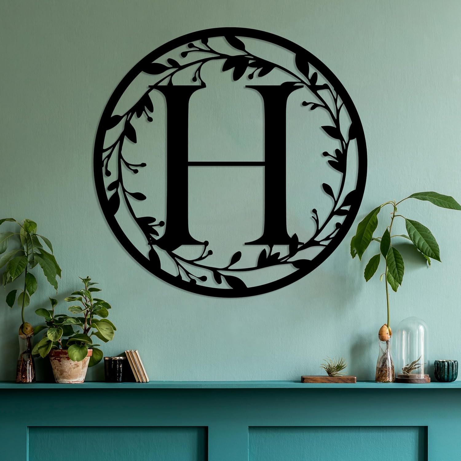 Personalized Metal Name Signs, Split Letter Monogram Wall Decor, Custom Last Name Sign, Family Name Sign for Outdoor, Personalized Wedding Gift, Garden Decor, Metal Wall Art, Housewarming Gift (MonogramDesign_9)