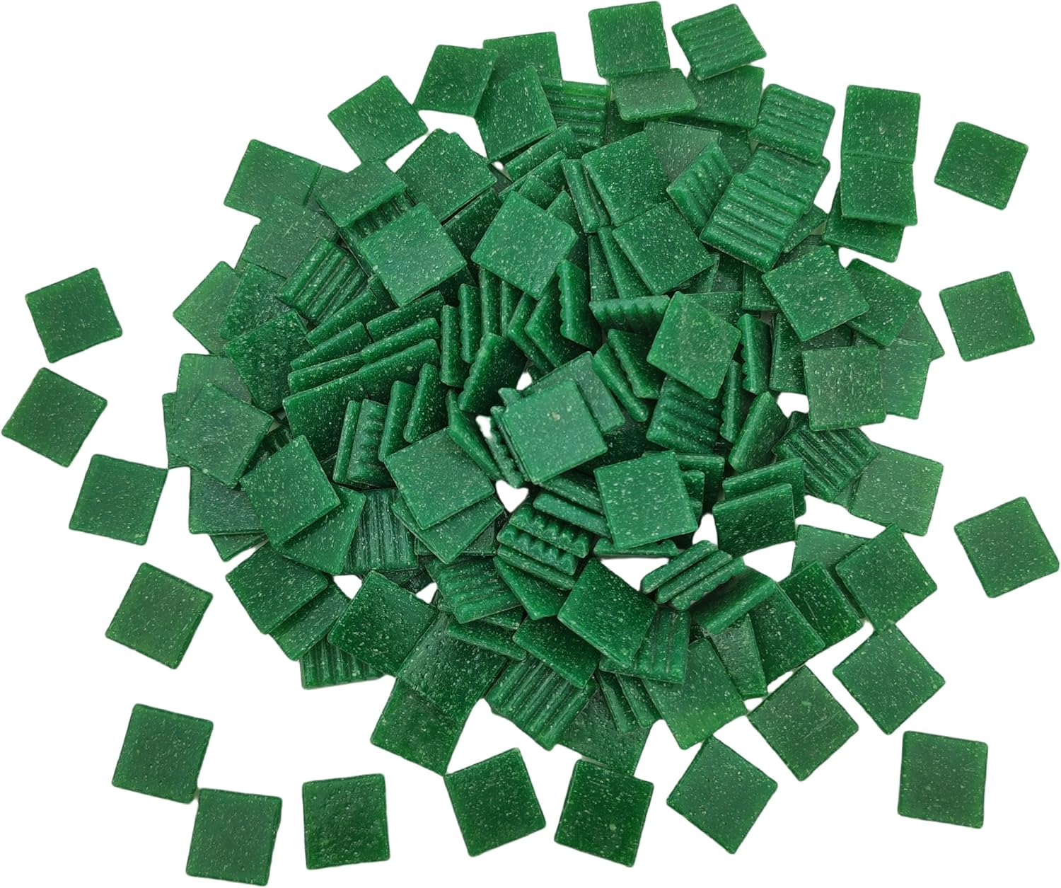 3/4 inch Quartz Glass Mosaic Tiles for Crafts, 1.1 LB, Square Mosaic Pieces for DIY Picture, Home Mosaic Decoration (Green)
