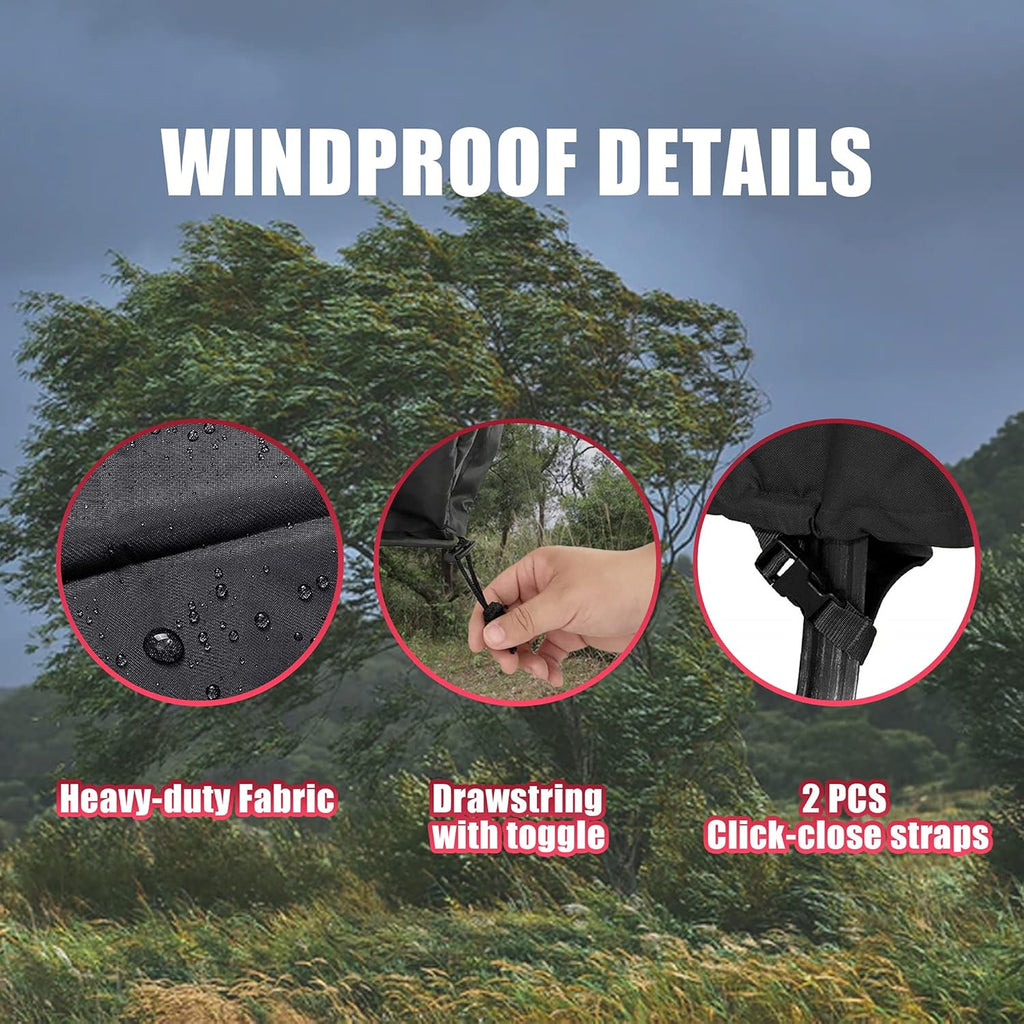 WLEAFJ Fire Pit Cover Round for Fire Pit 38 Inch, Heavy Duty Oxford Fabric Firepit Cover Round, Full Coverage Patio Outdoor Fireplace Cover, Waterproof Fire Bowl Cover