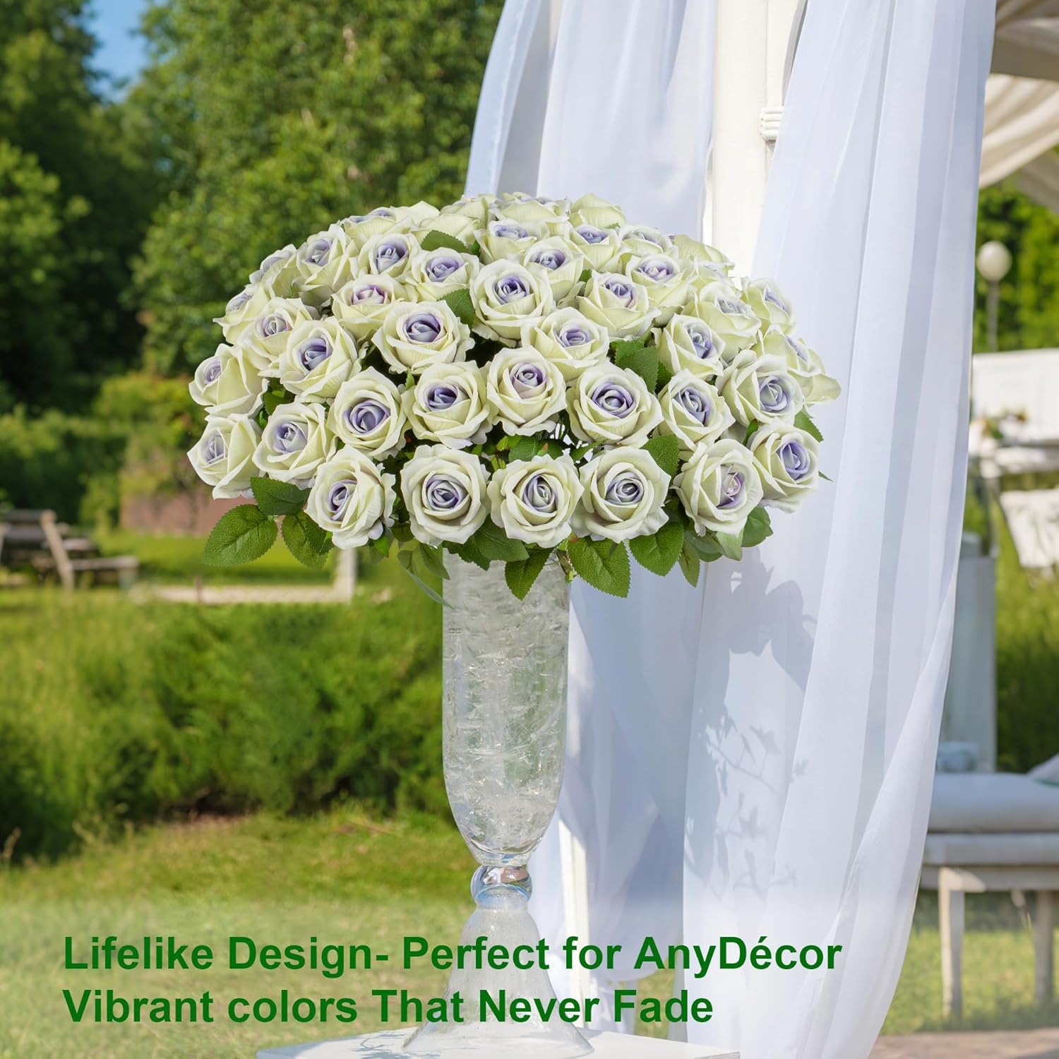 Fake Plants Roses Flowers Plastic Flowers Spring Decorations for Home Gifts for Gf Roses Artificial Flowers for Vase Fake Flowers Home Decor19.6”(Purple Heart 50PCS)