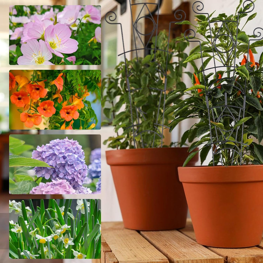 Indoor Plant Trellis for Climbing Plants 2 Pack Small Garden Metal Support for Potted Plants Flowers Houseplants for Outdoor