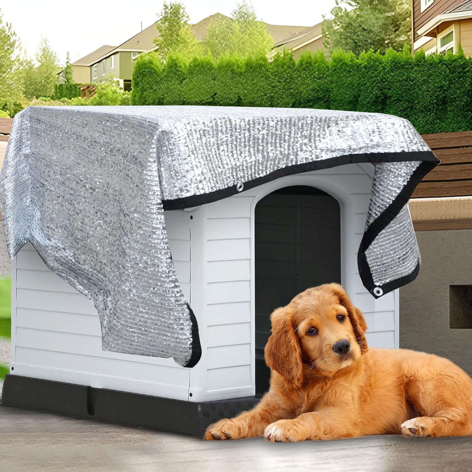 Shade Cloth-80% Aluminum Sunblock Neting,Durable Mesh Tarp with Grommets,Shade Cloth for Garden,Car, Outdoor Pergola,Greenhouse,Chicken Coop and Dog Kennel(Silver)