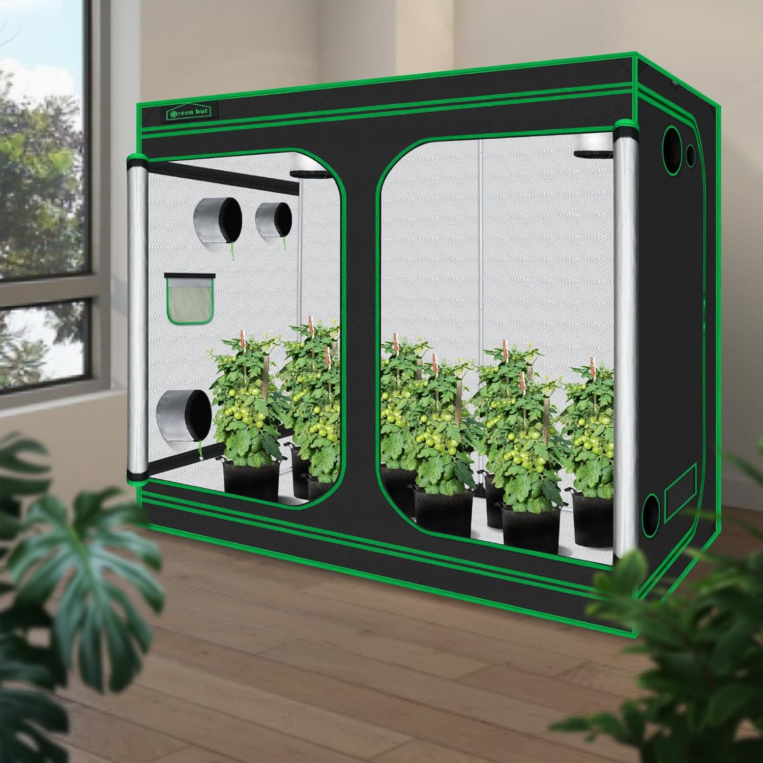 10x5 Grow Tent, 120"x60"x78" 600D Mylar Hydroponic Growing Tents for Plants Inside Reflective Grow Tent Growing Room Hydroponic System