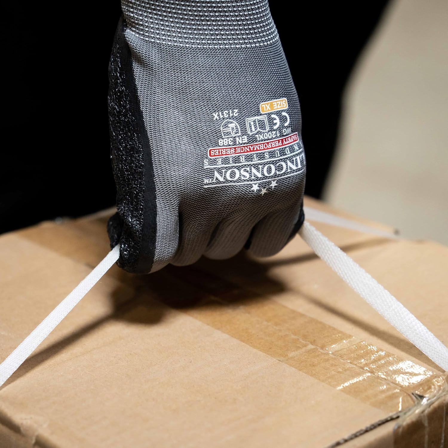 linconson 12 Pack Safety Performance Series Construction Mechanics Wrinkle Latex Work Gloves