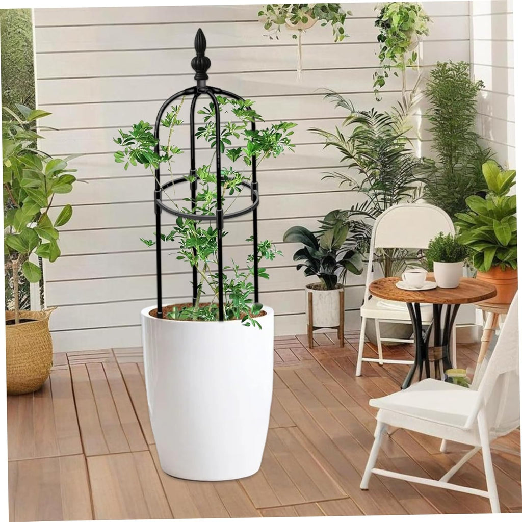 Garden Obelisk Trellis 3ft Tall Round Rustproof Garden Trellis DIY Plant Climbing Easy to Assemble Plant for Pots Indoor Climbing Plants Obelisk