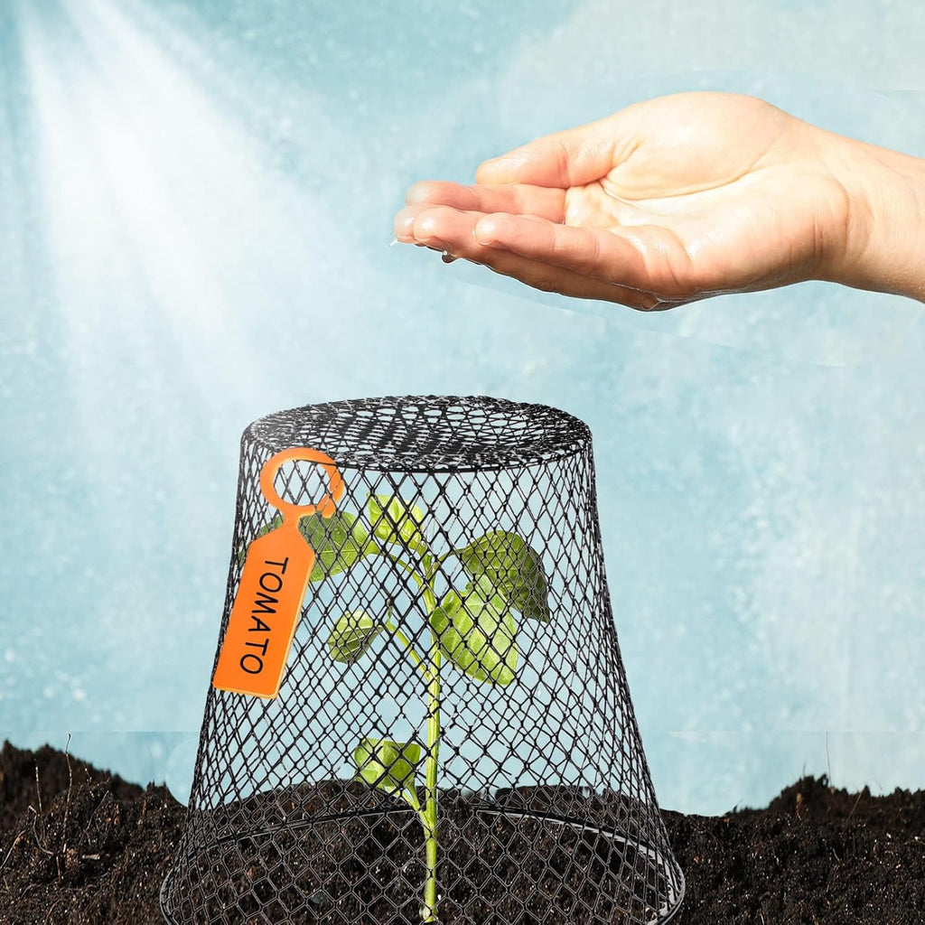 10 Pcs 11inch Chicken Wire Plant Covers,Green Wire Garden Cloches Chicken Wire Cloche Plant Protector Metal Heavy Duty Garden Plant Cloche for Keeping Bunnies Chicken Squirrels Birds Other Out