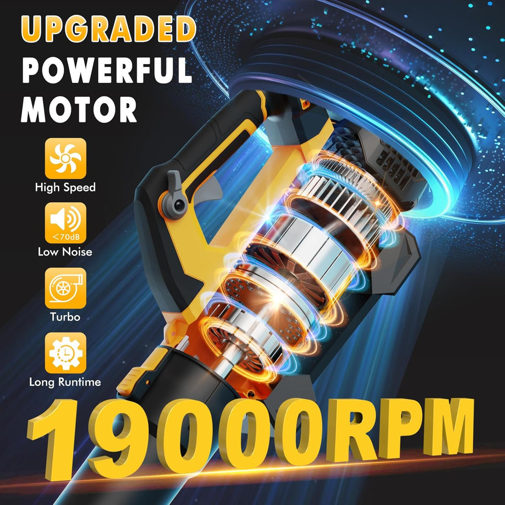 Leaf Blower Cordless (Upgraded) - 630CFM/160MPH, 21V Powerful Electric Cordless Leaf Blower with 2 x 4.0Ah Batteries and Charger, Battery Powered Leaf Blowers for Lawn Care, Patio, Yard, Dust, Snow