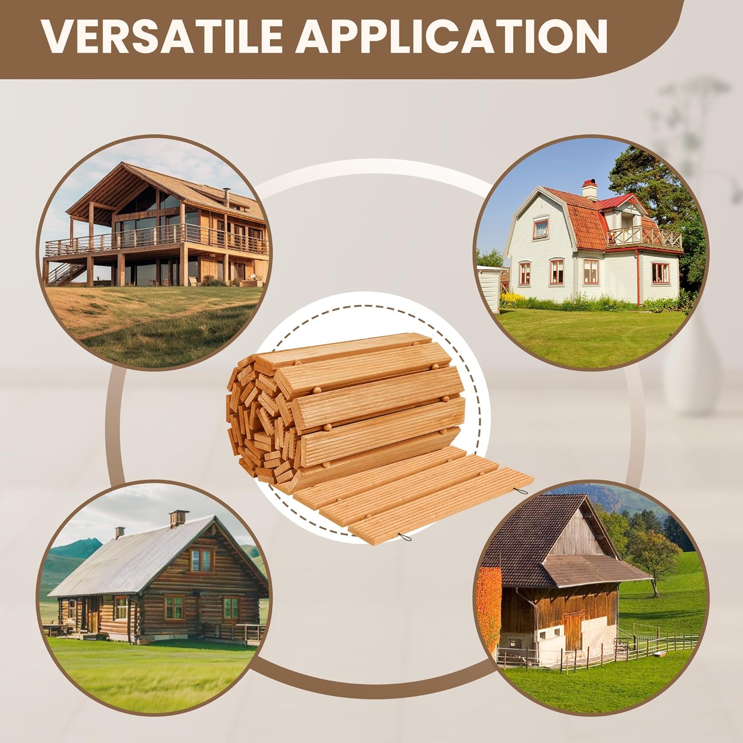 11.5FT Wooden Garden Pathway, Roll Out Walkway for Patio, Backyard and Outdoor Decor, Weatherproof, Non Slip and Easy to Install, Perfect for Beach, Wedding or Lawn (Natural)