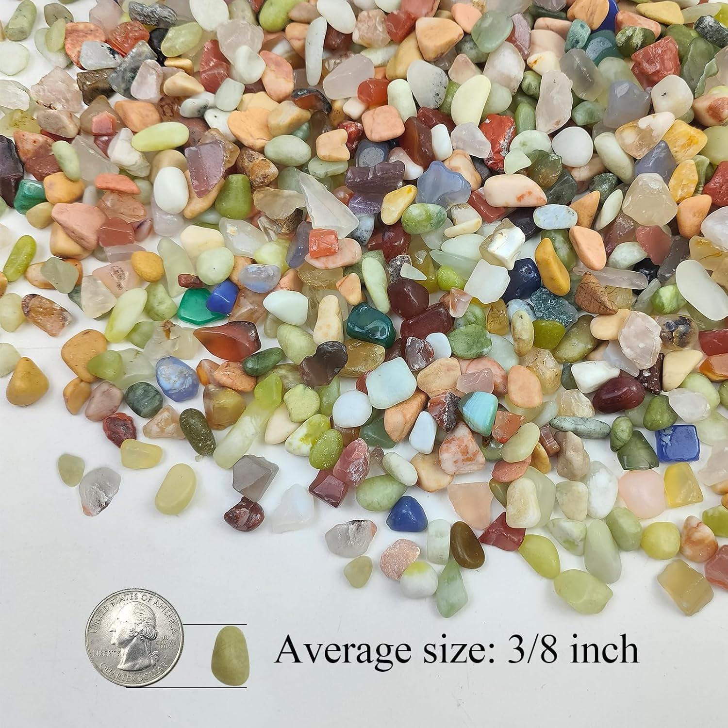 5LB Colorful Pebbles for Succulent, 3/8 Inch Natural River Rocks for Plants, Natural Decorative Polished Pebbles for Cactus,Vases, Planters,Outdoor Gardening and Indoor Plants