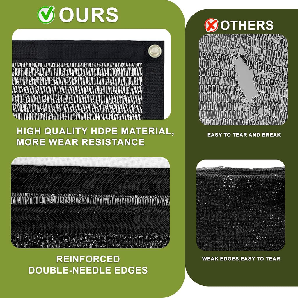 LOVE STORY 6x12FT 55% Black Shade Cloth Sun Shade Net with Grommets Sunblock Net Mesh Tarp for Garden,Plants Cover,Greenhouse and Patio