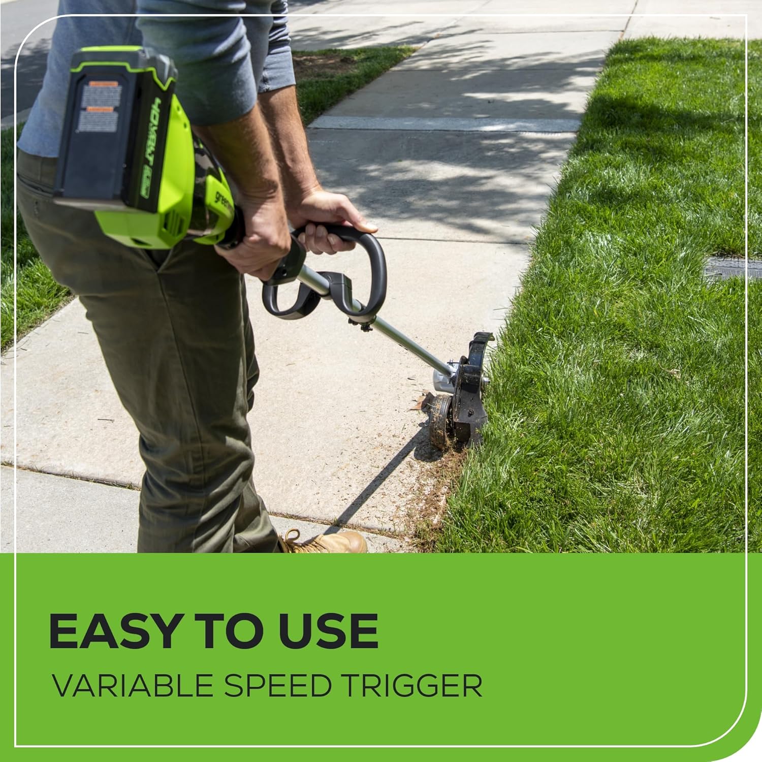 Greenworks 40V 8" Brushless Edger, Battery and Charger Not Included