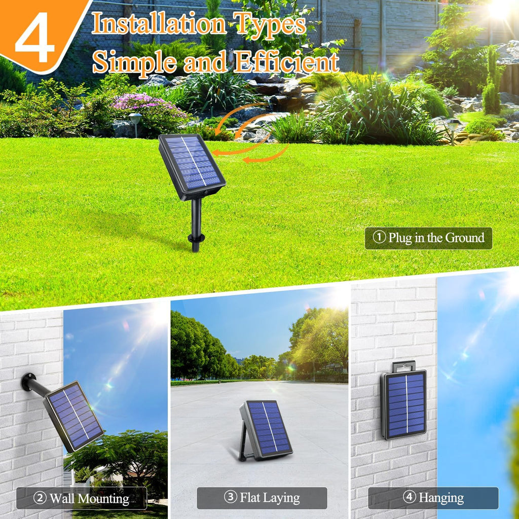 2 Pack Solar String Lights Total 240LED 80FT, IP67 Waterproof Solar Lights for Outside with 8 Modes, Upgraded Solar Panel Fairy Lights for Garden Party Wedding Decorations (Cool White) …