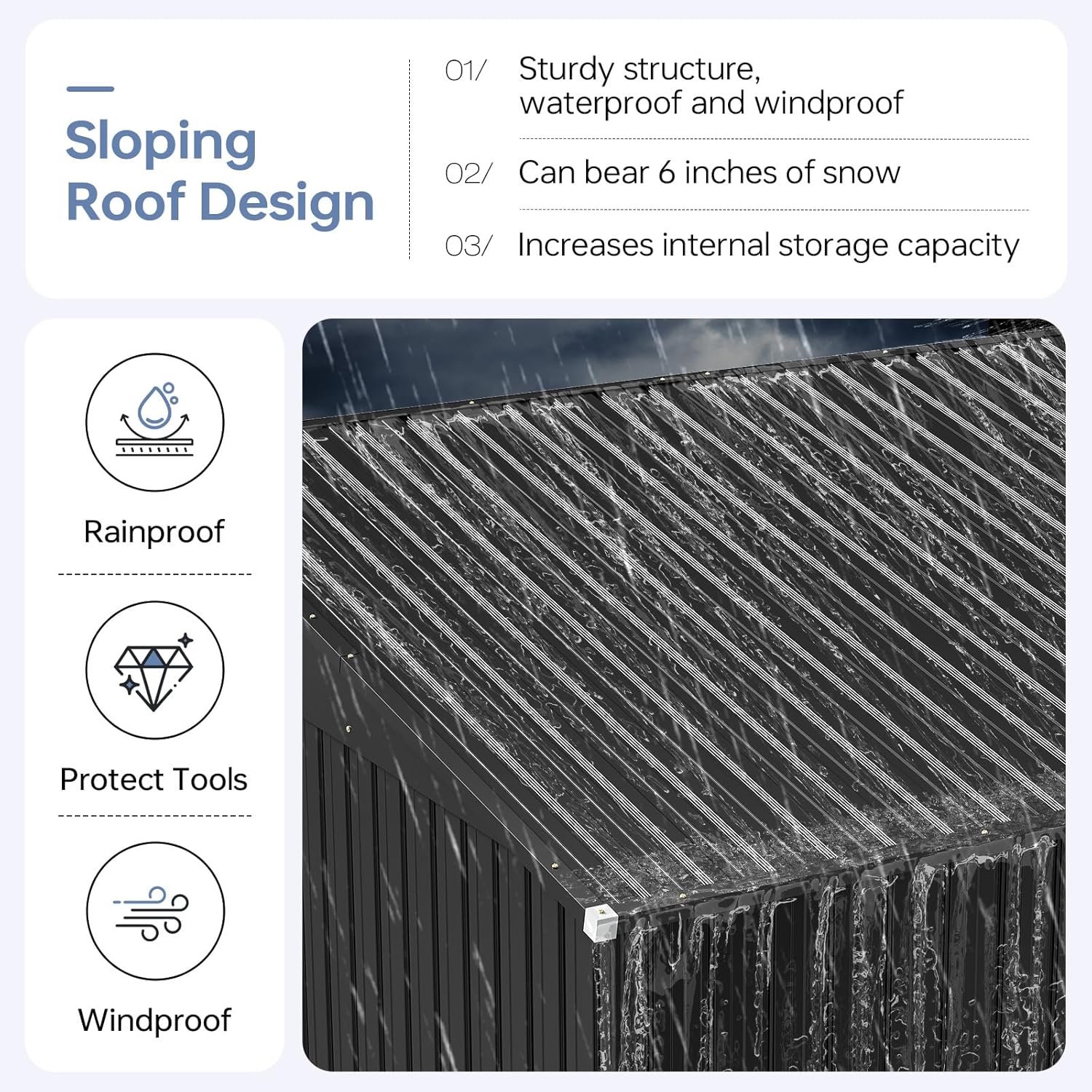 6x4 FT Outdoor Storage Shed, Metal Garden Tool Shed with Sloping Roof & Lockable Door for Patio Lawn Backyard (Black)