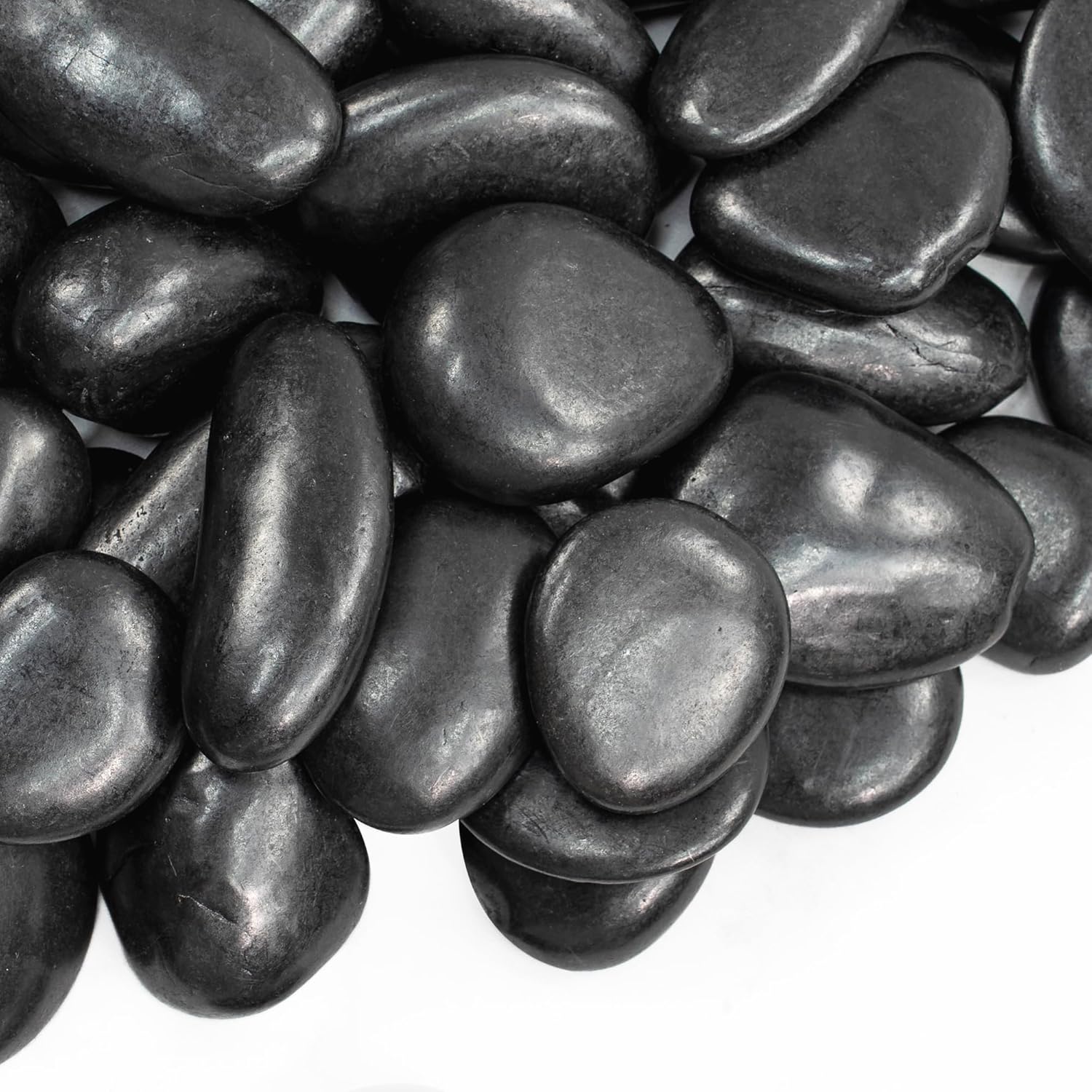 10lbs Black River Rocks, 2-3 Inch Large Pebbles for Indoor Plants, Natural High Polished Decorative Stones for Vase Filler Fish Tank