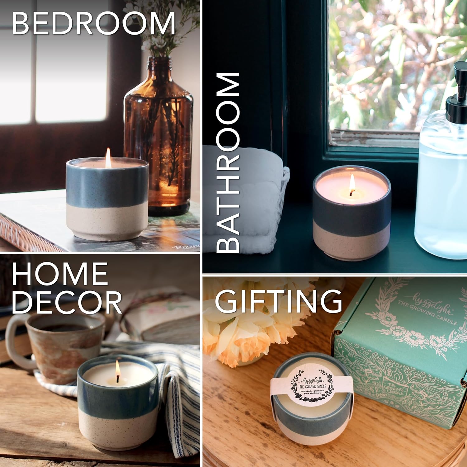 The Growing Candle, Mint & Eucalyptus Scented, 8.5oz Ceramic Pot, Aromatherapy Candles, 100% Soy, Willow