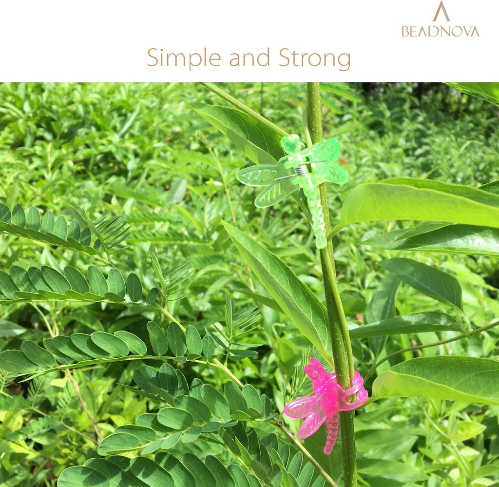 BEADNOVA Orchid Clips 30Pcs Dragonfly Plant Clips Orchid Support Clips Vine Clips Plant Clips for Support Flower Orchid Vine (Mix Color, 30PCS)