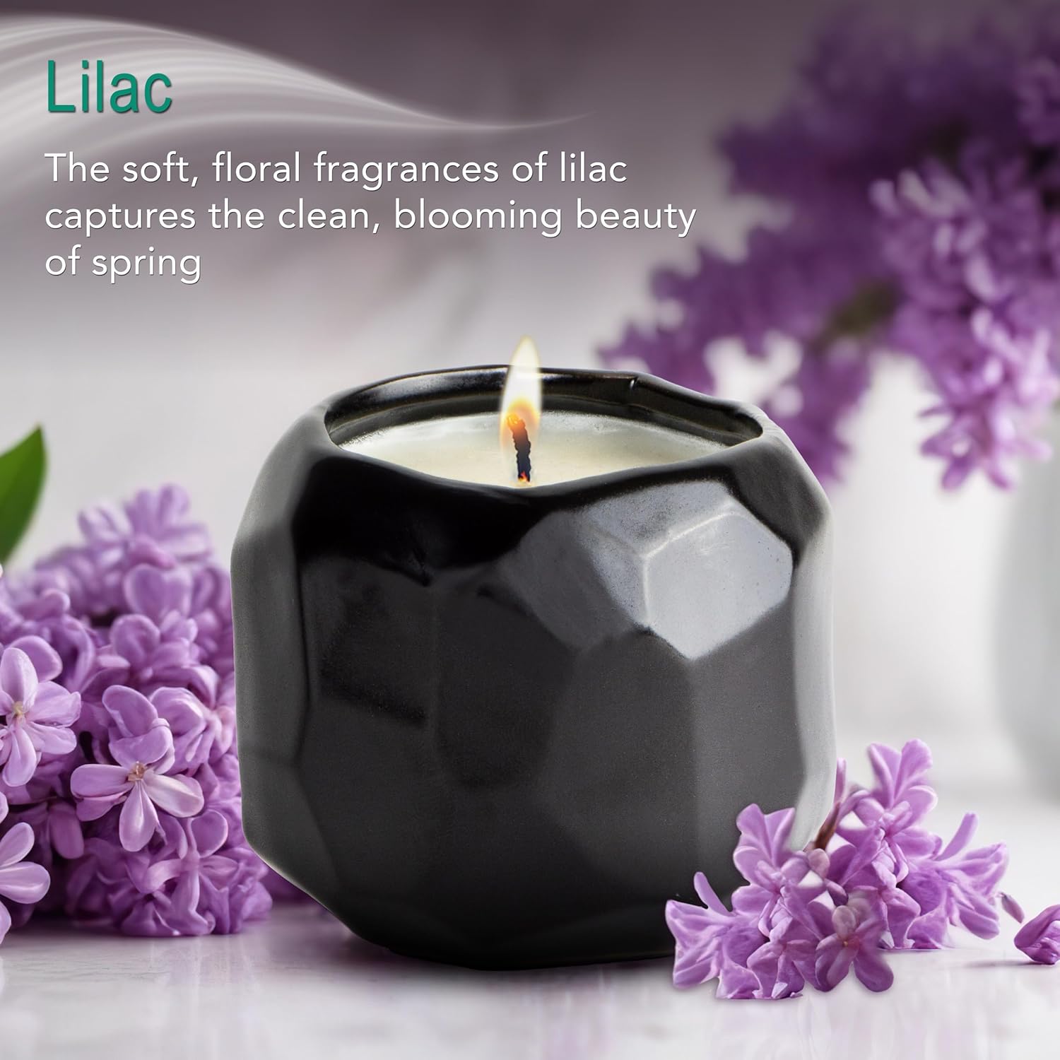 The Growing Candle, Lilac Scented Aromatherapy Candles, 13oz Pot, 100% Soy, Emma