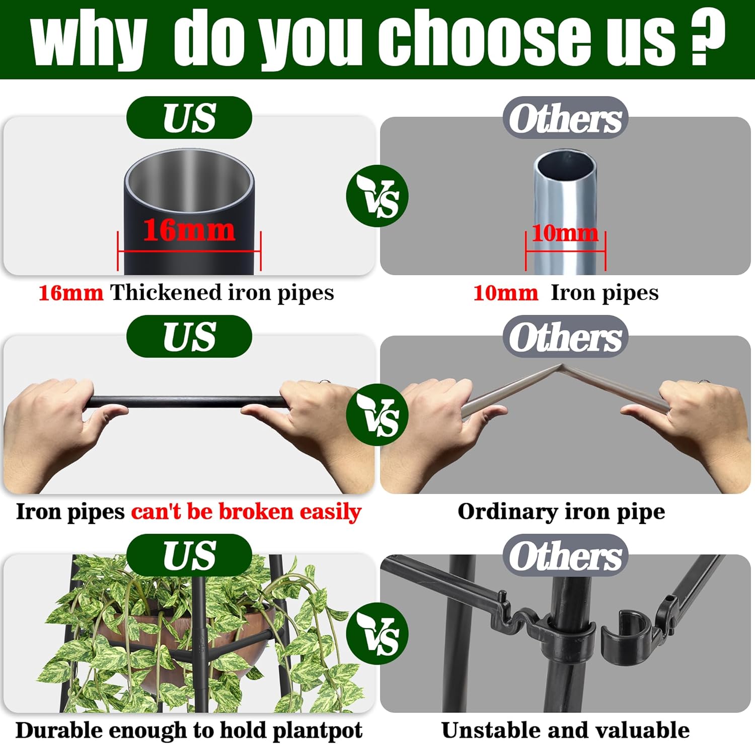 6FT Obelisk Trellis for Climbing Plants Outdoor, 16mm Rust-Proof Extra Thickened Plastic-Coated Metal Pipes, Indoor Climbing Support for Potted Plants, Vines, Flowers Stands,Black