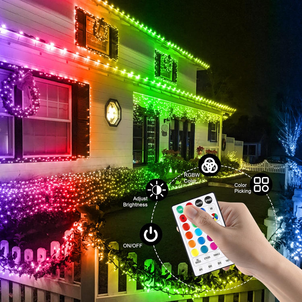 weillsnow Color Changing Christmas Lights, 66ft 200 LED RGB String Lights with Remote & Timer, Fairy Lights for Indoor Outdoor Xmas Tree Party Wedding Christmas Decorations
