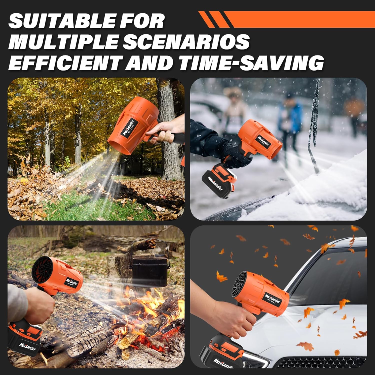 Leaf Blower Cordless, 21V Electric Handheld Leaf Blower with 3.0Ah Battey, 180000 RPM Battery Blowers with Adjustable Speed for Lawn Care, Patio Cleaning, Blowing Leaves and Dust