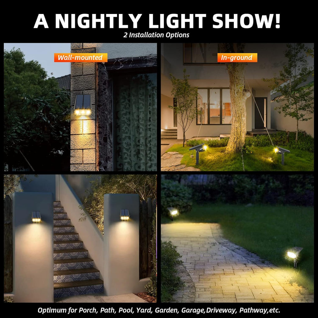 Solar Spot Lights Outdoor Landscape Lights, 40 LEDs Landscape Spotlights Outdoor Waterproof Auto On/Off Solar Garden Light, Outdoor Solar Light for Yard Palm Trees Driveway Patio Pool