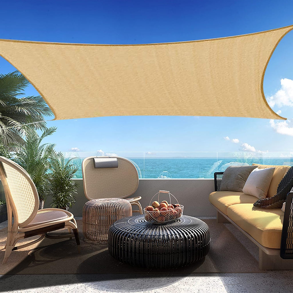 8' x 21' Sand Beige Rectangle Sun Shade Sail SSP1212 Canopy Durable Fabric UV Block Awning,We Make Custom Orders