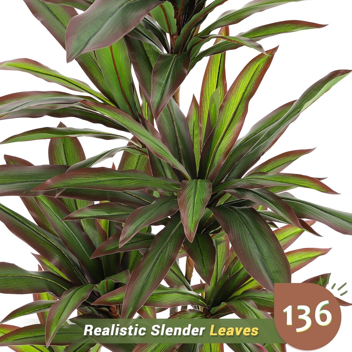 VIAGDO Dracaena Silk Plant Artificial 6ft Faux House Plants with Red Leaf Margin Fake Yucca Palm Trees in Pot Realistic Dragon Tree for Living Room Home Office Decor Indoor Outdoor